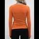 thumbnail image 4 of Camisetas Básicas Ajustadas Informales de Cuello Redondo y Larga Acanaladas para Mujer Color Naranja L, 4 of 6
