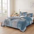 thumbnail image 2 of King Quilt Set 96''x106'', Blue Grey Lightweight Summer Bedspread Coverlet Set with 2 Pillow Shams, Modern Oil Painting Art Abstract Breathable All Season Quilt Bedding for Bedroom/Guest Room, 2 of 9