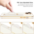 thumbnail image 4 of iPhone 14 Case, iPhone 14 Phone Case,Slim Fit Soft TPU with Adjustable Wristband Kickstand Plating Scratch Resistant Shockproof Protective Cover for Apple iPhone 14 6.1 Inch 2022, White/Golden, 4 of 18
