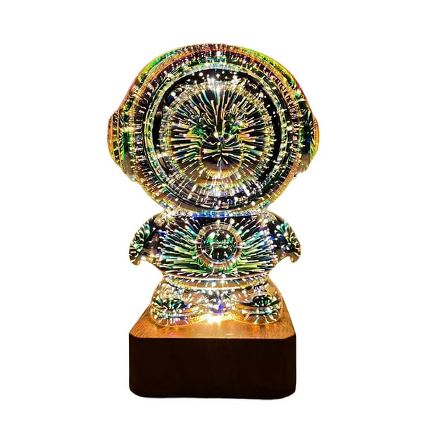 WDOplteas Oso Fuegos Artificiales 3D Bonita Habitación USB Kawaii para El (hombre Espacial)