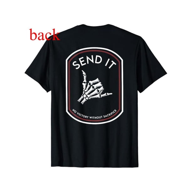 Cotton Short Sleeve Send it Victory Without Sacrifice (on) T-Shirt for Men Women