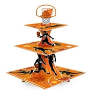 Basketball Cupcake Stand, 3 Tier Basketball Party Decorations Cupcake Stand - Basketball Theme Party Cupcake Stand Sports Theme Party Cupcake Tower, for Basketball Theme Birthday Party Decorations