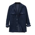 thumbnail image 1 of Nueva moda Casual suelta Color sólido pana manga larga forrada otoño salvaje camisa Tops blusa Pompotops oipoqjl50645, 1 of 7