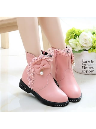 Girls pink hotsell ankle boots