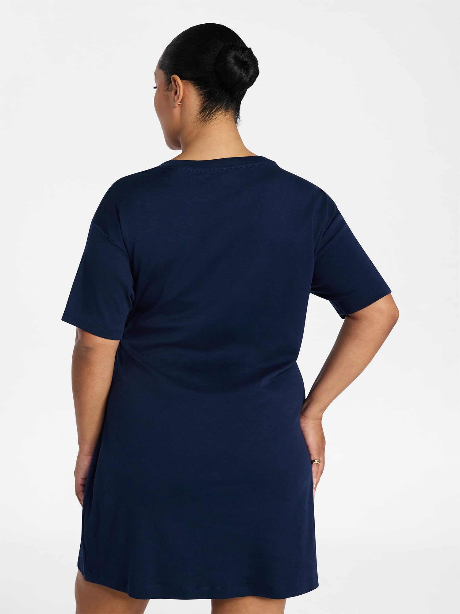 Terra & Sky Women’s Plus Front Twist Dress with Short Sleeve, Size 0X-5X