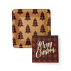 Gartner Studios Lumberjack Plaid and Gold Foil Holiday Plates With Napkins, 40 Count
