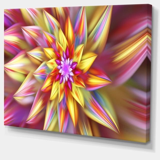 Designart - Grande Fleur Fractale Alien Multicolore - Grande Impression sur Toile Florale