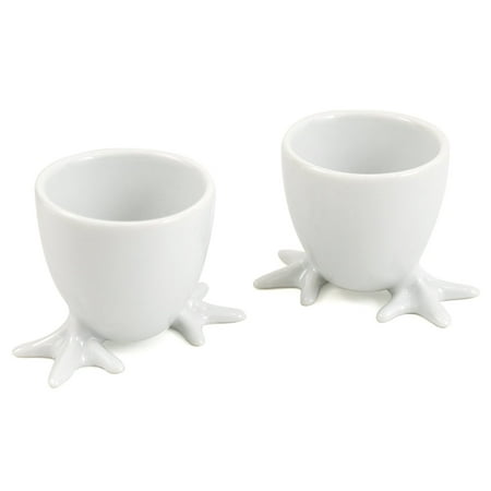 Porcelain Egg Cup Set - Cordon Bleu Porcelain Chicken Feet Egg Cup, Set of 4 White, Ship from USA,Brand Bia