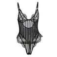 thumbnail image 2 of encaje Floral Elástico de Manga Larga Leotardo Jumpsuit Bodysuit Lencería de Noche para Mujer L Salvador Lace Babydoll Lingeries, 2 of 10