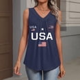 thumbnail image 4 of Iaqnaocc 250 Anniversary Usa Shirt Tank Tops for Women Sleeveless Summer Loose Fit V Neck Pleated Tank Tops Patriotic USA Flag Vintage Tee Tops Navy XXL, 4 of 6