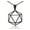 Black, variant on D20 Dice Silhouette Icosahedron Stainless Steel Necklace