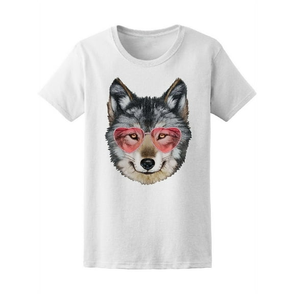 Wolf With Sunglasses T-Shirt Women -Image by Shutterstock, Female Large