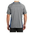 thumbnail image 2 of Mens Heather Colorblock Contender Polyester Tee Vintage Heather/ True Royal XS, 2 of 8