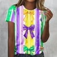 thumbnail image 6 of Gamivast Carnival Theme Shirts for Women Plus Size Loose Fitted Crewneck Short Sleeve Blouses Dressy Mask Graphic Tunic Tee Tops Happy Mardi Gras Day Outfits, 6 of 6