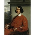 thumbnail image 2 of Francesco Hayez 12x14 Black Ornate Wood Framed Double Matted Museum Art Print Titled: Portrait of a Gentleman (Duca Manolo Nunez Falco) (ca 1855), 2 of 5