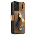 thumbnail image 6 of Compatible with Samsung Galaxy S21 Ultra Wallet Case with RFID Blocking Card Holder,With Wrist Strap Kickstand, PU Leather Flip Case with Magnetic Closure, Shockproof Interior Protective Cover,Brown, 6 of 10