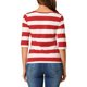 thumbnail image 3 of Camiseta básica de ajuste slim con cuello redondo y mangas de codo para mujeres INSPIRE CHIC, estampada, tamaño XS, color rojo, 3 of 7