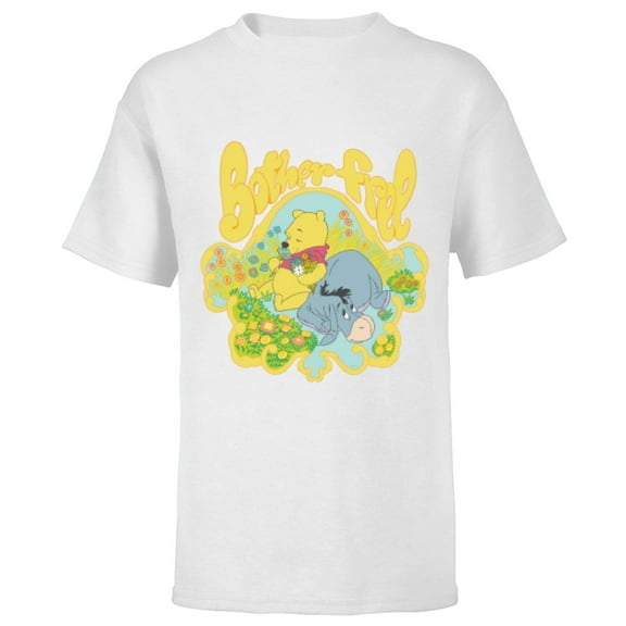 Disney Winnie the Pooh and Eeyore Bother Free - Short Sleeve T-Shirt for Kids - Customized-White