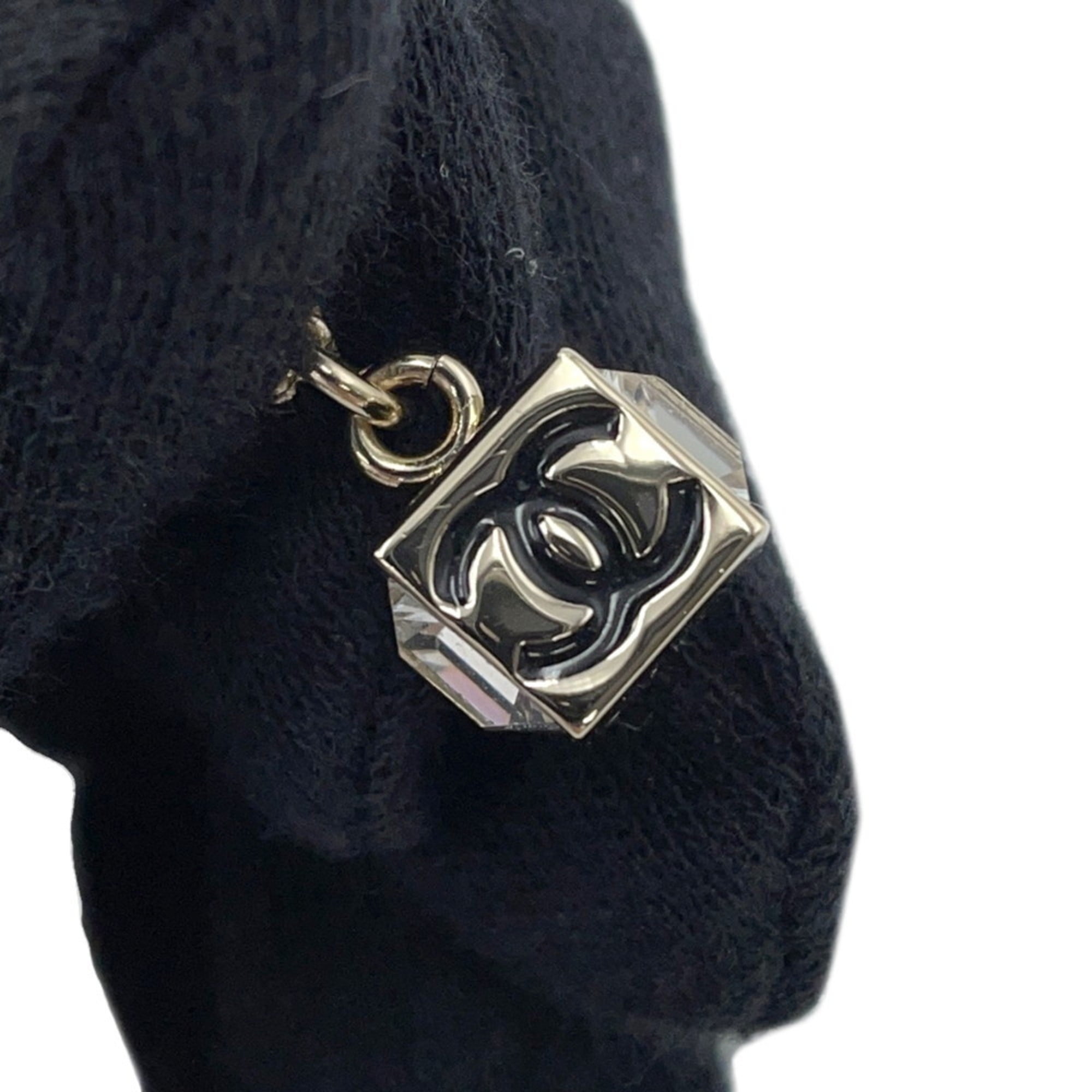 coco◡̈︎* Pre-Owned Chanel Necklace Coco Mark Cube Strass B25 C ABE819