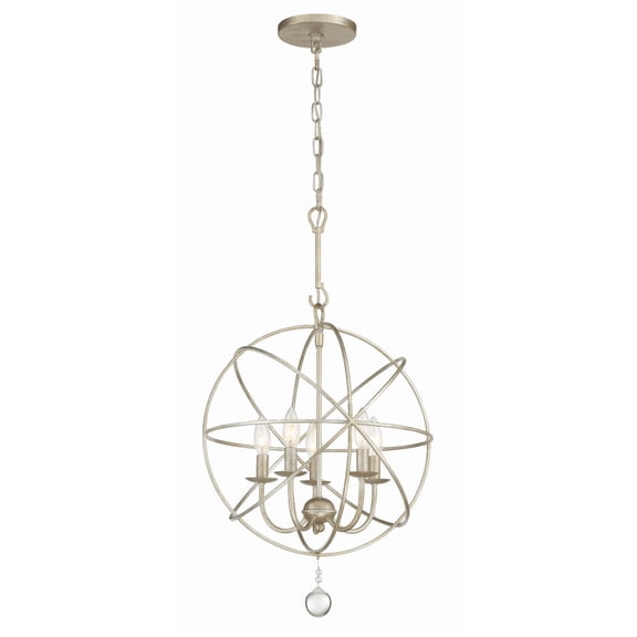 Five Light Mini Chandelier In Minimalist Style 17 Inches Wide By 23 Inches High-Olde Silver Finish -Traditional Installation Crystorama Lighting