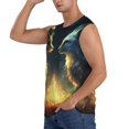 thumbnail image 3 of Haiem Men's Firefly Forest Fox Print Tank Tops Summer Sleeveless Cut Off Workout T-Shirts Fitness Vest Athletic Undershirts-Small, 3 of 8