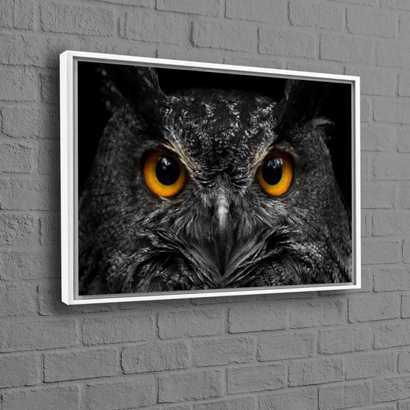 Black and White Owl Art on Canvas Perfect for Farmhouse Aesthetic with 3D Animal Visuals Makes an Ideal Home Gift