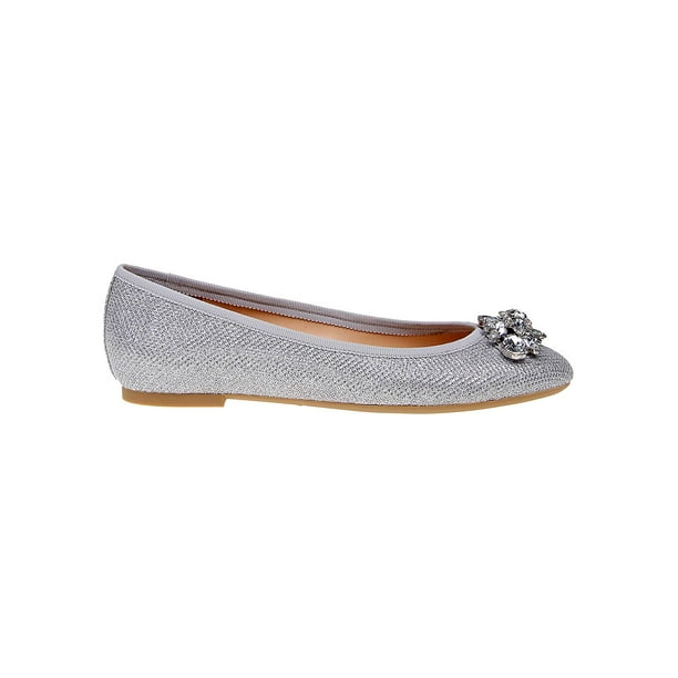 badgley mischka silver flats