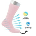 thumbnail image 5 of Cosyfeel Women's Loose Diabetic CREW Socks, Bamboo, Wide, Thin, Seamless Toe and Non-Binding Top, 4 Pairs, 5 of 8