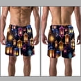 thumbnail image 3 of luoweisi Men's Beach Shorts Quick Dry Swim Trunks with Mesh Lining Retro Lantern XL, 3 of 5