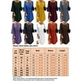 thumbnail image 2 of Sexy Dance Robe Midi d'Été pour Femme à Col Rond, Coupe Évasée, Grande Taille, Robe Soleil Ample à Manches Longues, Rouge Foncé, TP, 2 of 2