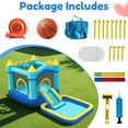 thumbnail image 4 of TULILLO 145''x 75'' x 73'' Inflatable Bounce Houses for Kids 3-8 with Blower Ball Pit and Large Pool Outdoor/Indoor Bouncy House, PVC, Child, Teen, Toddler，Blue, 4 of 9