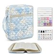 thumbnail image 2 of Pzuqiu Spliced Flower Bible Book Cover for Women Quilted Bible Book Carrying Case Organizer Large Bibles Study Supplies Accessories with Tags&Bookmark for Church, Travel, 2 of 7