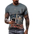 thumbnail image 1 of T-Shirts Graphiques Mode Été Paysage Urbain Hommes Décontractés Confortables Impression 3D Tendance harajuku Col Rond Manches Courtes, 1 of 5