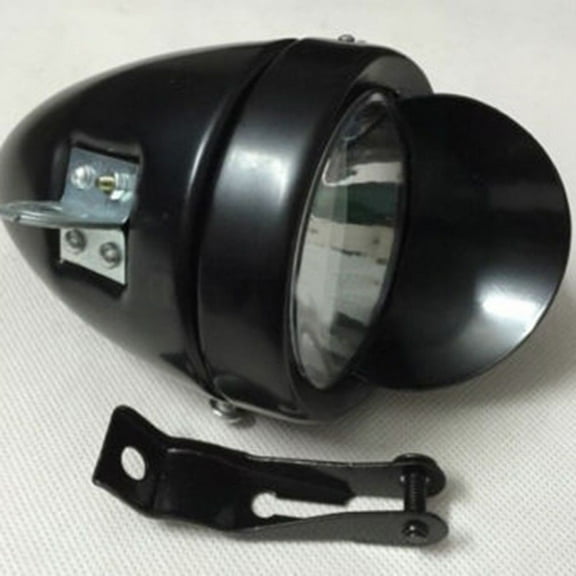 YAAQII for Metal Chrome Vintage Bike Bicycle Retro LED Headlight Front Fog Light Head Lamp for All Kinds of Bikes, Super Bright White Light, Easy to Fix with Bracket, 14 x 8cm