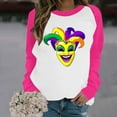 thumbnail image 4 of Craaazy Women's Long-Sleeve Loose Pullover Tops- Casual Mardi Gras Printed Crewneck Sweatshirts Gifts, 4 of 6