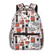 thumbnail image 1 of Fotbe Modern Life Mochila Casual con Estampado para Escuela, Viajes y Actividades al Aire Libre - Duradera, Ligera y Cómoda, 1 of 5