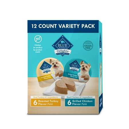 Blue Buffalo Delights Small Breed Natural Wet Dog Food Variety Pack, 3.5-oz. Cups, 12 Count