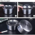 thumbnail image 5 of Cenicero al aire libre con tapa, hanlongyu Flip Top Juegos de ceniceros de acero inoxidable para malas hierbas, ceniceros de metal a prueba de viento para cigarrillos, 5 of 5