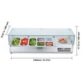 thumbnail image 3 of VEVOR Refrigerated Condiment Prep Station, 140 W Countertop Refrigerated Condiment Station, with 3 1/3 Pans & 4 1/6 Pans, 304 Stainless Body and PC Lid, Sandwich Prep Table with Glass Guard, ETL, 3 of 9