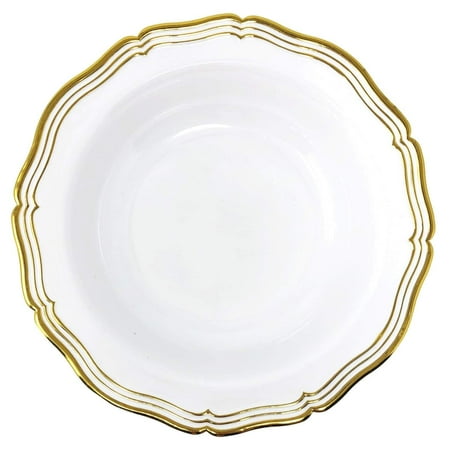 

Aristocrat Collections 12 Oz Soup Bowl White & Gold : Qty 10