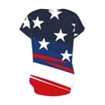 thumbnail image 4 of SOOMLON 4th of July Fitted T Shirts for Women Distressed Independence Day Shirts V Neck American Flag Tops Short Sleeve Bohemian T-Shirt Going out Tee Blouse Resort Wear, 4 of 4