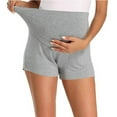 thumbnail image 2 of SHTXOZHI Women's Maternity Shorts Over The Belly Pregnancy Comfy Shorts Solid Color Pajama Shorts, 2 of 7