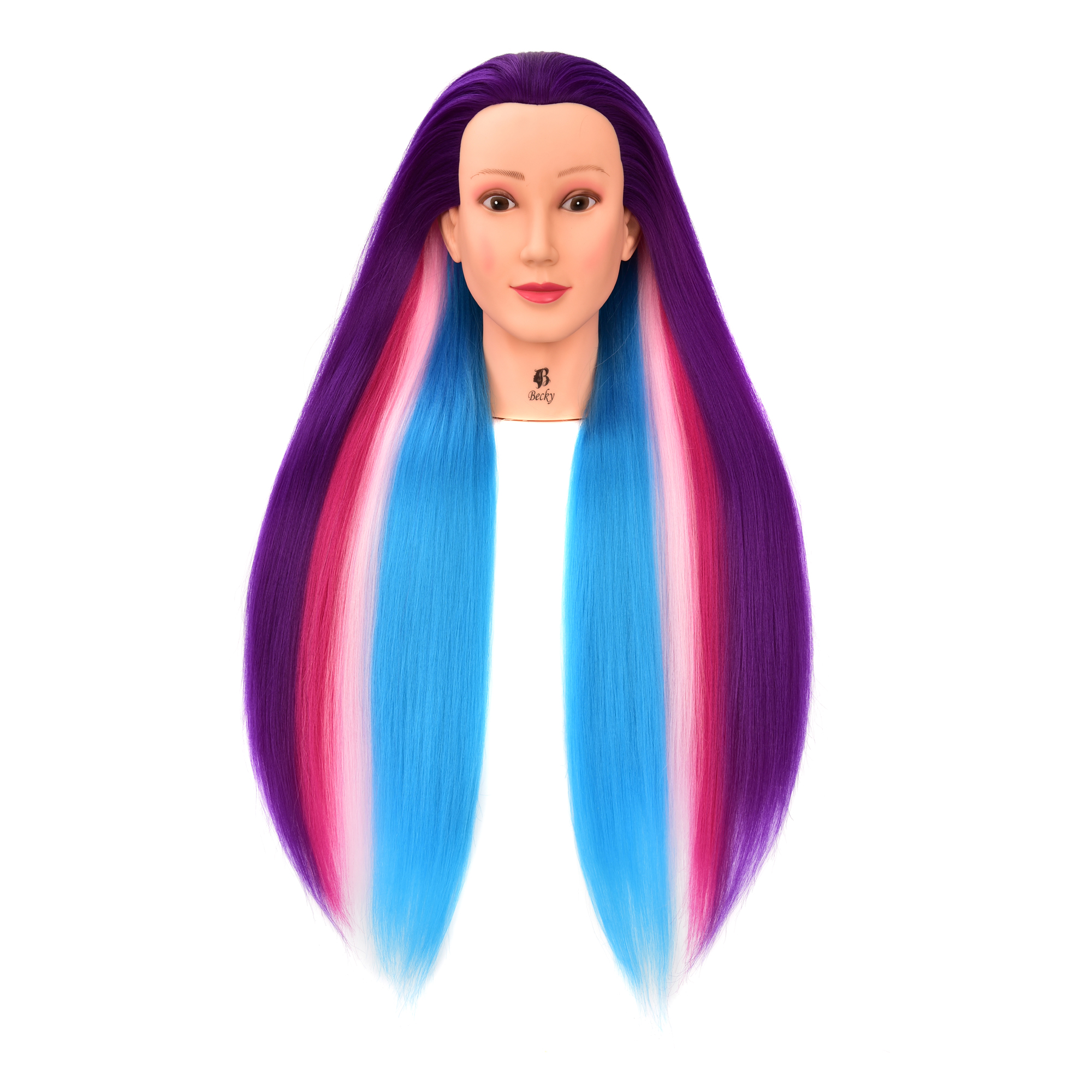 30" Synthetic Fiber Mannequin Head (Long and Thick) Hairdresser Rainbow Unicorn Training Head Manikin Cosmetology Doll Head