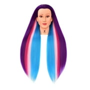 30 Synthetic Fiber Mannequin Head (Long and Thick) Hairdresser Rainbow Unicorn Training Head Manikin Cosmetology Doll Head