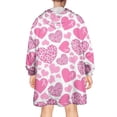 thumbnail image 2 of Wearable Oversized Blanket,Pink Breast Cancer and Love Wearable Blanket Hoodie for Adults,Cozy Hooded Blankets with Super Pockets,Super Warm Fuzzy Pullover for Women & Men, 2 of 6