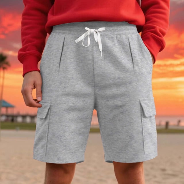 Ceisia Men's Spring Summer Fitness Shorts - Drawstring Gift Frenulum Multiple Pockets Breathable Running Five-Point Pants