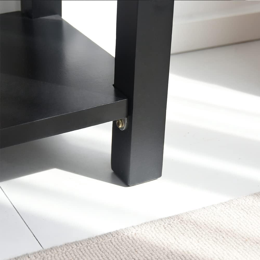 Kinbor Entryway Console Table, 60 Inch Sofa Table w/4 Drawers & Shelf Narrow Long Hallway Table, Black