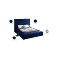 thumbnail image 2 of Meridian Furniture Bliss Solid Wood Tufted Velvet Full Bed in Navy, 2 of 9