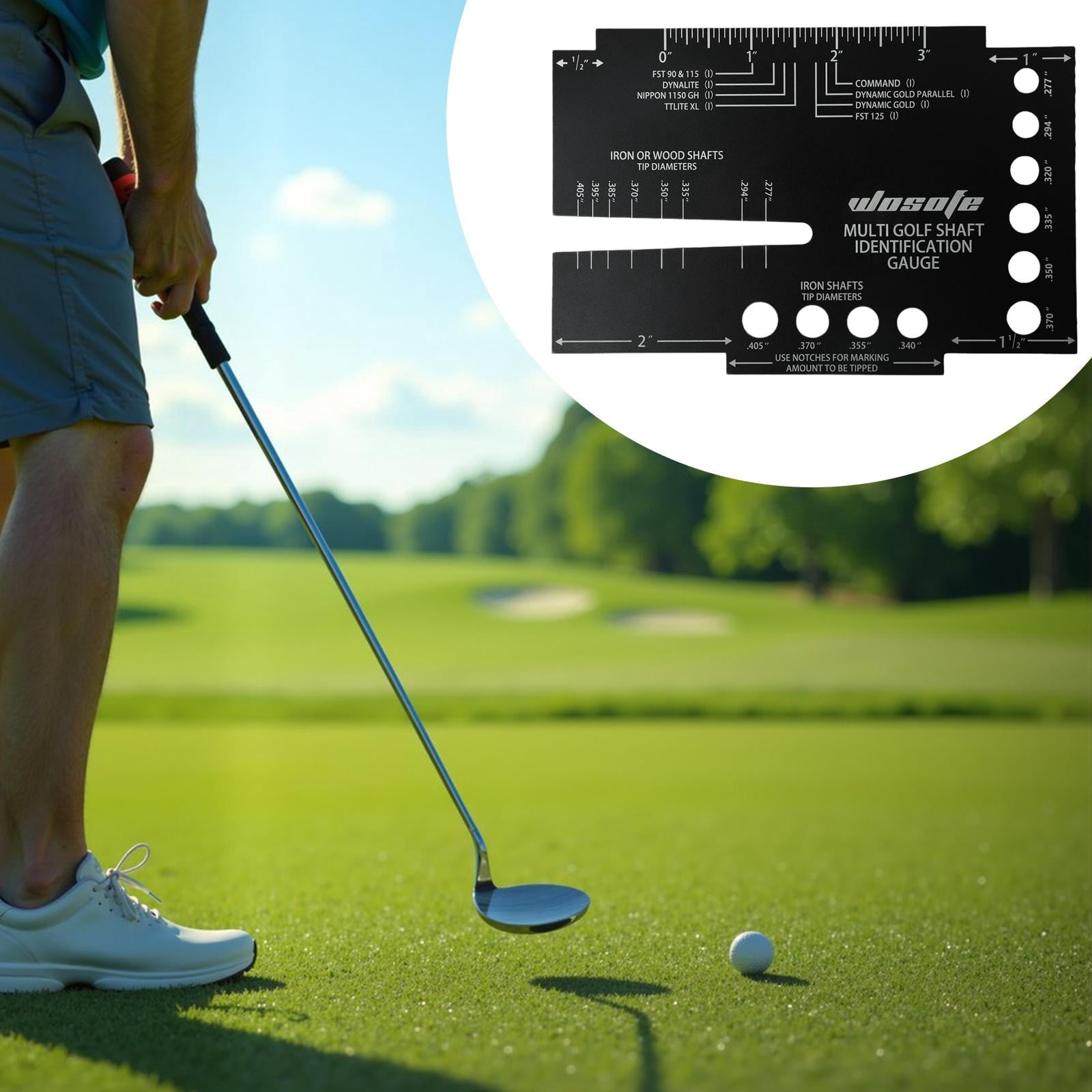 Golf Shaft Ruler Identification Gauge Caliper Aluminum Material Accurate Measurement for Golf Club Users