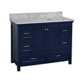 thumbnail image 6 of Paige 48" Bathroom Vanity with Royal Blue Cabinet and Carrara Marble Top, 6 of 7